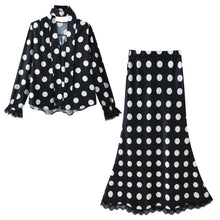 Load image into Gallery viewer, Elegant V-Neck Top + High Waisted Skirt Set