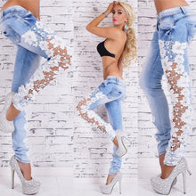 Load image into Gallery viewer, Sexy Lace Cut-Out Trimmed Jeans Women
