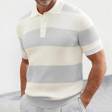 Lade das Bild in den Galerie-Viewer, Mens Summer Lapel Sweater Short Sleeve