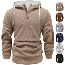Load image into Gallery viewer, Casual Solid Color Jacquard Long Sleeve Hooded Sweatshirt Men