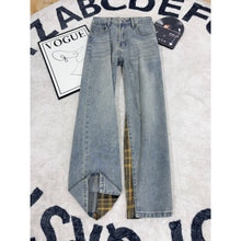 Load image into Gallery viewer, Deconstructed Plaid atchwork Denim