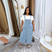 Load image into Gallery viewer, Chic Single-Button Knee-Length Sleeveless Denim Dress