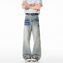 Load image into Gallery viewer, Cleanfit Light Blue Lightning Pattern Denim Pants