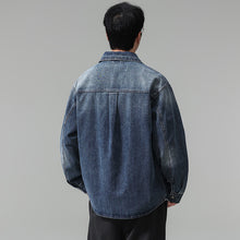 Load image into Gallery viewer, Men's Retro Washed Denim Long Sleeve Casual Loose Workwear Shirt Jacket