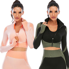 Load image into Gallery viewer, Two Piece Seamless Yoga Clothing Suit Women's Yoga Clothing Knitted Hip Lifting Stretch Running Sports Fitness Clothing
