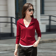 Load image into Gallery viewer, Hooded long sleeved T-shirt