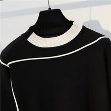 Load image into Gallery viewer, Patchwork Women Sweater Suits Knitted Long Sleeve Pullovers