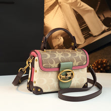 Load image into Gallery viewer, Leather Small Square Bag for Women, Fashionable Magenta Color, Handheld Mini Bag, Elegant and Stylish, Shoulder Crossbody Bag