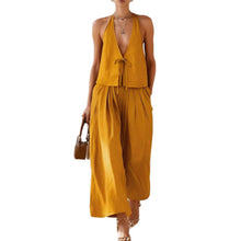 Load image into Gallery viewer, Style Solid Color Sleeveless Casual Loose Fit Two-Piece Set Tank Top amp Wide-Leg Pants Women's Outfit