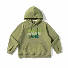 Load image into Gallery viewer, Letter Patch Embroidered Loose Fit Hooded Fleece Hoodie for Men