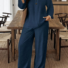 Load image into Gallery viewer, Plus Size Women's Casual Long-Sleeved Shirt And Loose Pants