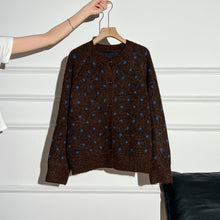 Load image into Gallery viewer, Polka Dot Relaxed Fit Knit Cardigan Sweater for Women