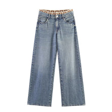 Load image into Gallery viewer, Splicing top+loose jeans set