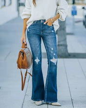 Load image into Gallery viewer, Popular Wash Micro Flare Stretch Ripped Jeans Women Trousers