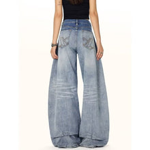 Load image into Gallery viewer, Design Sense Washed Bleached Wide-Leg Jeans for Women