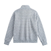 Load image into Gallery viewer, Letter Embroidery Stripe Spliced Half-Zip Hooded Sweatshirt Men