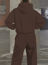 Lade das Bild in den Galerie-Viewer, Plus Size Casual Love Print Hoodie & Sweatpants Two-Piece Set