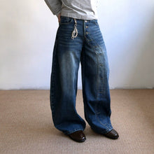 Load image into Gallery viewer, Retro Style Buttoned Knife-Edge Denim Pants