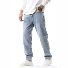 Load image into Gallery viewer, Retro Washed Blue Denim Pants Men's Jeans