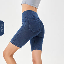 Load image into Gallery viewer, High-Waisted Waist Stretchy Slimming Denim Shorts With Pockets