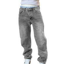 Load image into Gallery viewer, Casual Men's Gray Designer Jeans, Fashion Distressed Vintage Washed Denim Pants