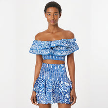 Load image into Gallery viewer, Square Collar Short Sleeve Ruffles T-shirt + Mini Skirts Set