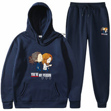Load image into Gallery viewer, Casual Solid Color Long Sleeve Hooded Hoodie Set for Men and Women