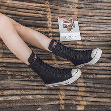 Load image into Gallery viewer, Canvas Shoes with Front Lace-Up and Side Zipper, Women's Sneakers