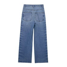 Load image into Gallery viewer, Side bead rivet decoration jeans for women