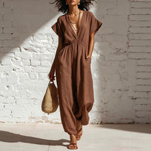 Load image into Gallery viewer, Deep V-neck loose fit pants for women