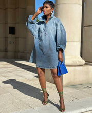 Load image into Gallery viewer, Women's Western Style Casual Loose Denim Dress