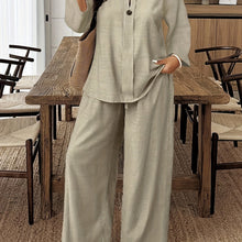 Load image into Gallery viewer, Plus Size Women's Casual Long-Sleeved Shirt And Loose Pants