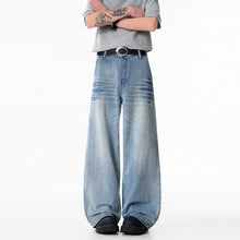 Load image into Gallery viewer, Relaxed Fit Cat-Whisker Washed Wide-Leg Jeans for Men