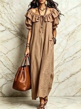 Load image into Gallery viewer, Casual Elegant Round Neck Ruffle Beach Vacation Dress for Women