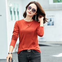 Load image into Gallery viewer, Round neck women's long sleeved T-shirt