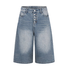 Load image into Gallery viewer, White washed denim shorts