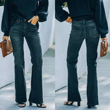 Load image into Gallery viewer, Fashion High Waist Stretch Flare Jeans Women Trousers Black