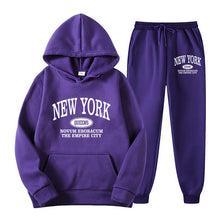 Load image into Gallery viewer, Plus Size Fleece Lined Long Sleeve Pullover Hoodie and Sweatpants Set