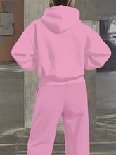 Lade das Bild in den Galerie-Viewer, Plus Size Casual Love Print Hoodie & Sweatpants Two-Piece Set