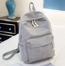 Load image into Gallery viewer, Etsy Cross-border Cute Corduroy Large Capacity Backpack with Adhesive for Letters, Kids and Students School Bag