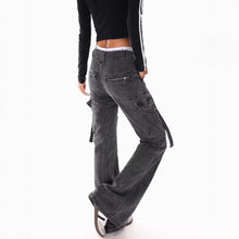 Load image into Gallery viewer, Washed Belted Cargo Jeans for Men and Women