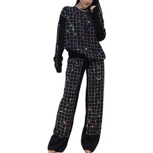Load image into Gallery viewer, Diamond Drills Knitted Sweater O-neck Pants Two-piece Sets