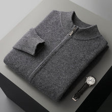 Load image into Gallery viewer, Men's 100% Australian Wool Stand Collar Zipper Cardigan Jacket Pants Set