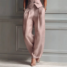 Load image into Gallery viewer, Flip Collar Single Breasted Vest Long Pants Two Piece Set
