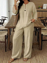 Load image into Gallery viewer, Plus Size Women's Casual Long-Sleeved Shirt And Loose Pants