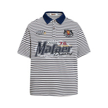 Load image into Gallery viewer, Emblem Embroidered Stripe Short Sleeve