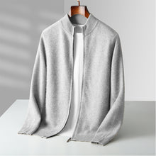 Load image into Gallery viewer, Men's 100% Australian Wool Stand Collar Zipper Cardigan Jacket Pants Set
