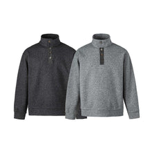 Load image into Gallery viewer, Loose Wool Blend Half-Button Stand Collar Hooded Sweatshirt Men