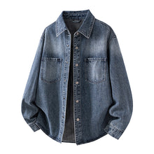 Load image into Gallery viewer, Men's Retro Washed Denim Long Sleeve Casual Loose Workwear Shirt Jacket