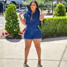 Lade das Bild in den Galerie-Viewer, Women's Elastic Waist Jumpsuit Fashion Casual Stretch Denim